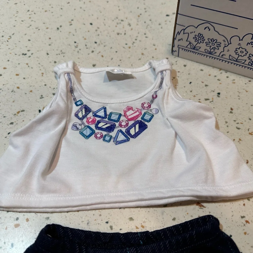 Build-A-Bear‎ Jeweled Tank Top and Shorts, Bunny Plush NOT Included